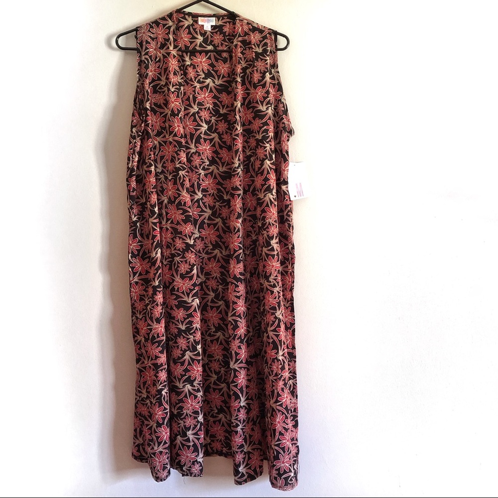 LuLaRoe M Joy Long Vest!  Black & Red